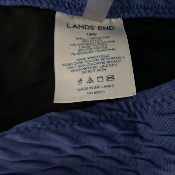 Lands End Plus Size Texture High Waist Bikini Bottom Regent Blue Purple 18W - Picture 4 of 4